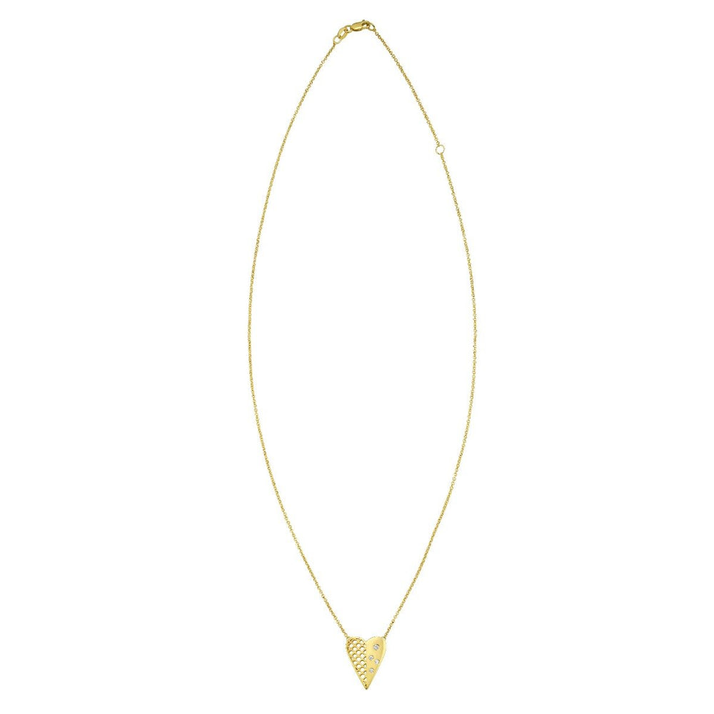 14K Diamond Vannèrie Heart Necklace, view 2