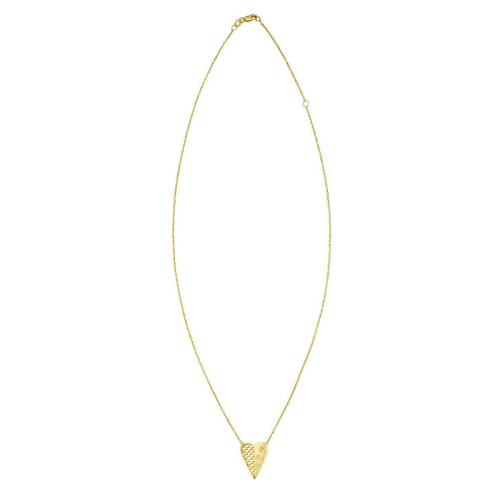 14K Diamond Vannèrie Heart Necklace, view 2