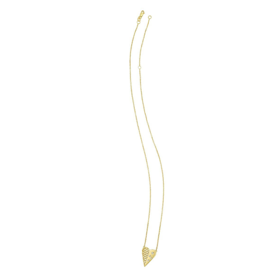 14K Diamond Vannèrie Heart Necklace, view 3