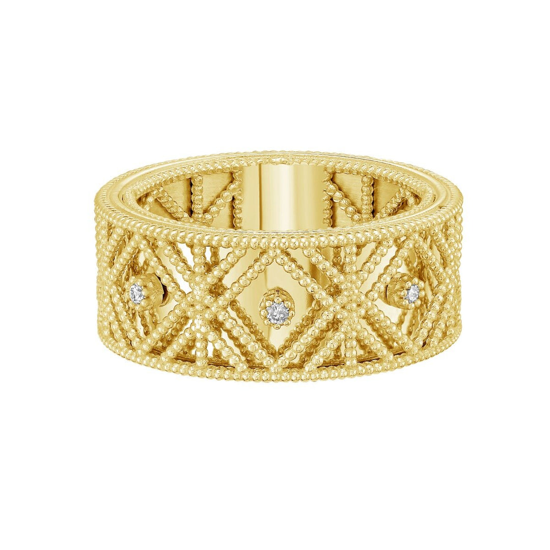14K Diamond Vannèrie Ring, front view