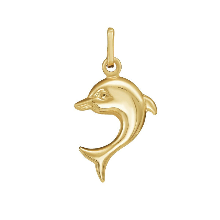 14K Dolphin Charm, front view