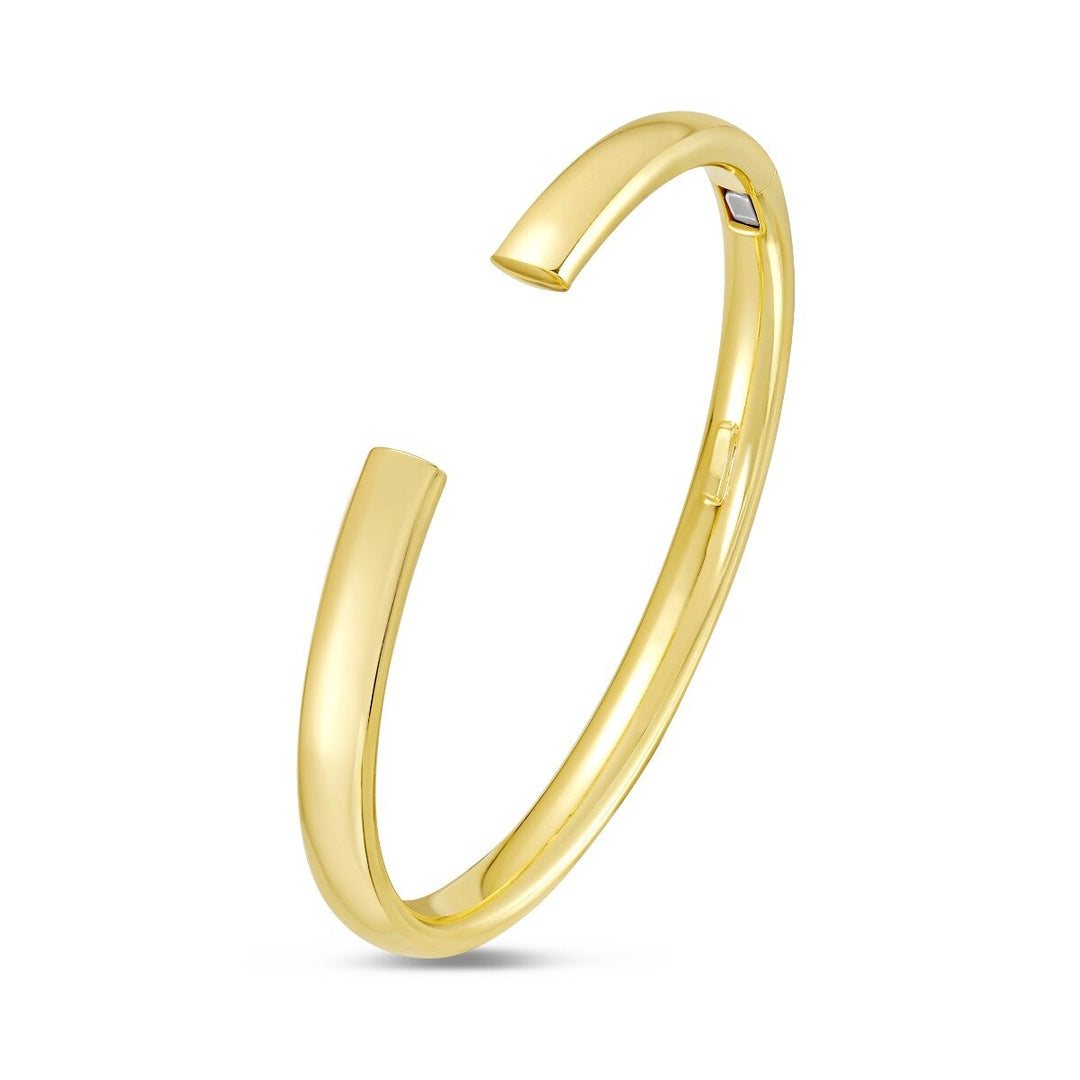 14K Domed Cuff Bangle, front view
