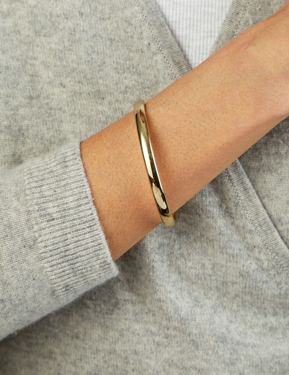 14K Domed Cuff Bangle, view 2