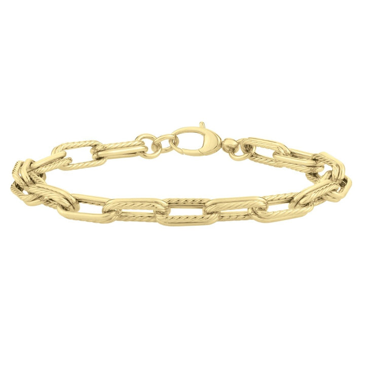 14K Double Paperclip Bracelet, front view