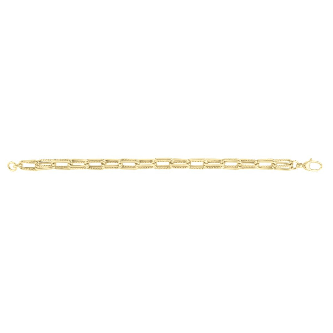 14K Double Paperclip Bracelet, view 2