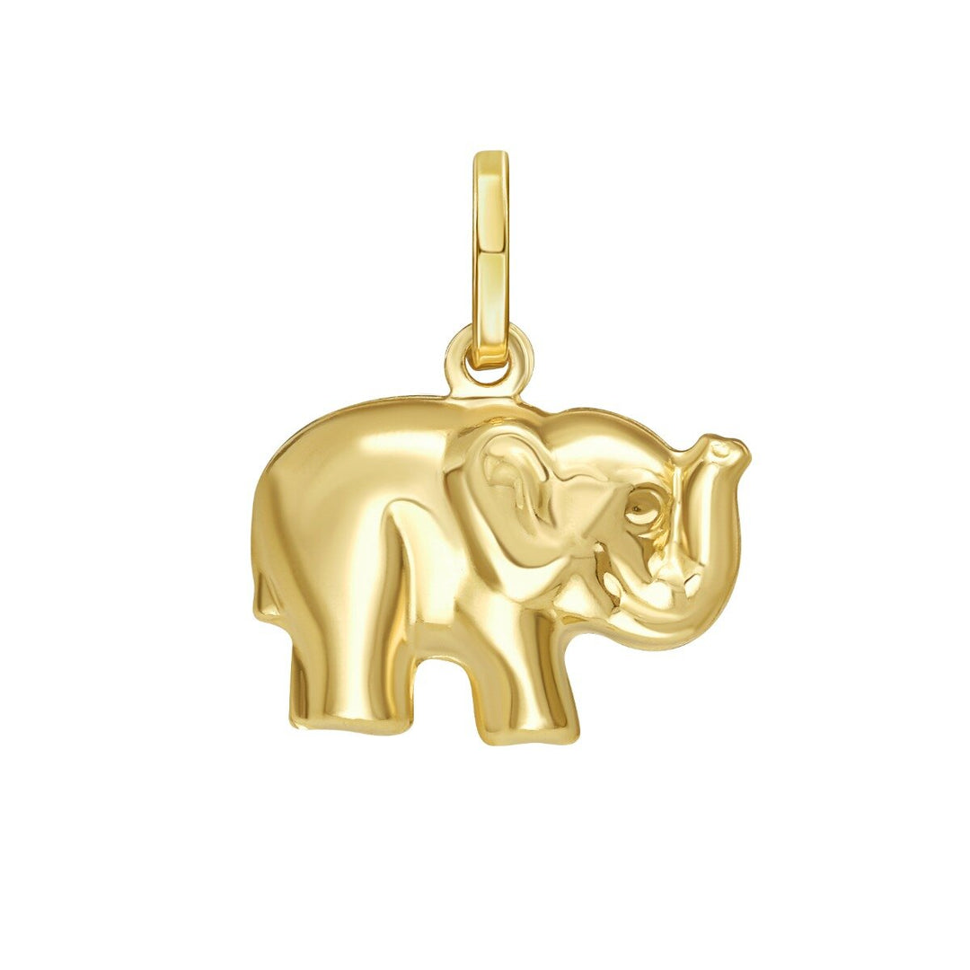14K Elephant Charm, front view