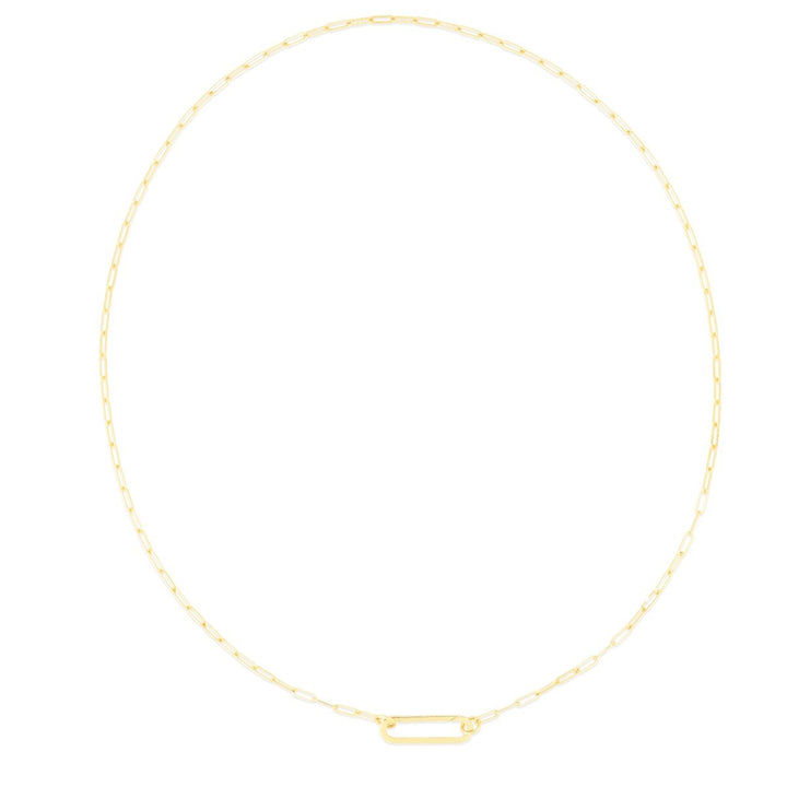 14K Elongated Link Push-lock Necklace, view 3