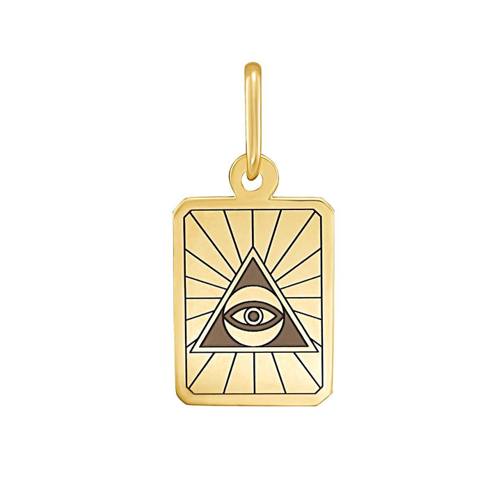 14K Eye Of Providence Tarot Charm, front view