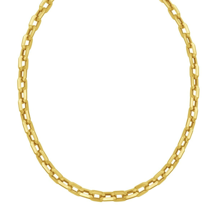 14K Faceted Octagonal Link Chain, front view