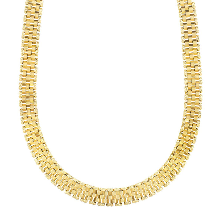 14K Faceted Panther Chain, front view