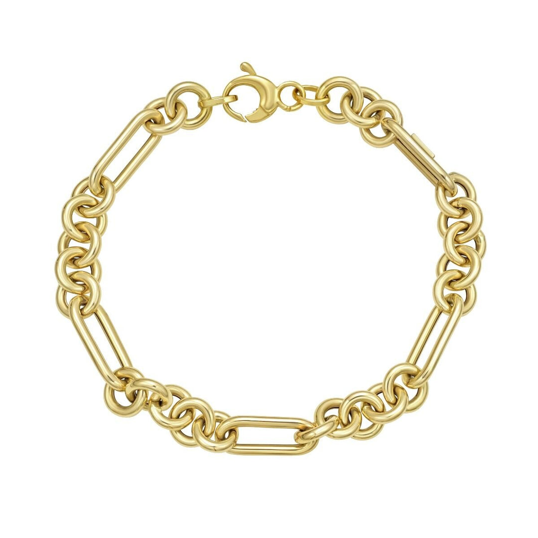 14K Fashion Figaro Link Bracelet, front view