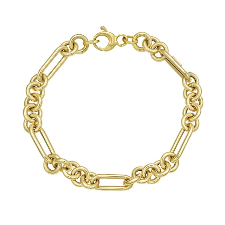 14K Fashion Figaro Link Bracelet, front view