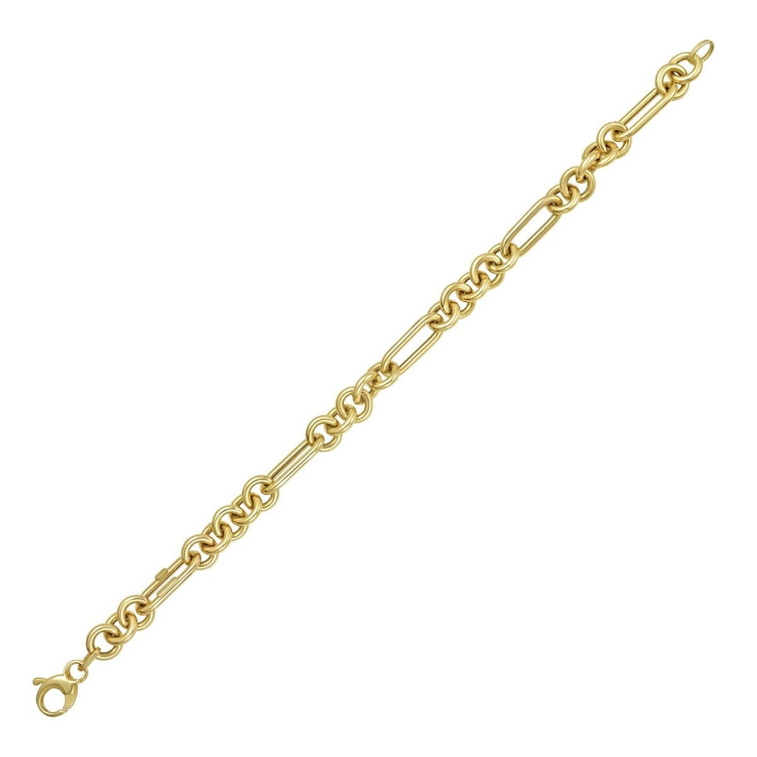 14K Fashion Figaro Link Bracelet, view 2