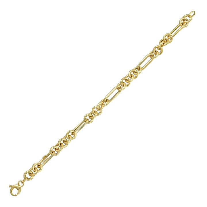14K Fashion Figaro Link Bracelet, view 2