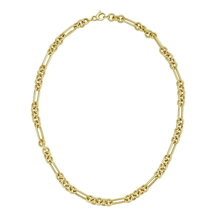 14K Fashion Figaro Link Necklace, view 2