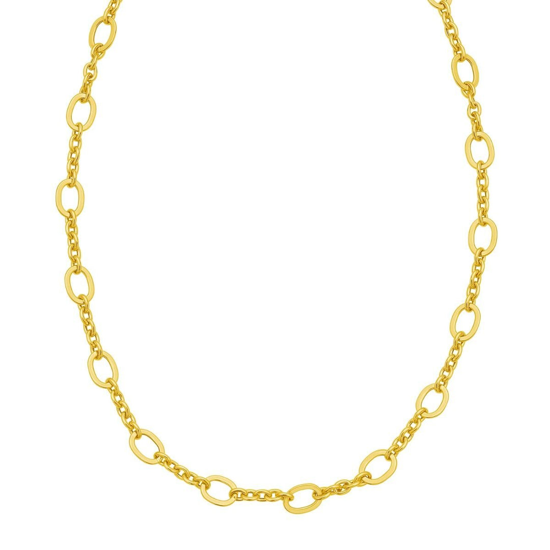 14K Five &amp; One Oval Link Chain, front view
