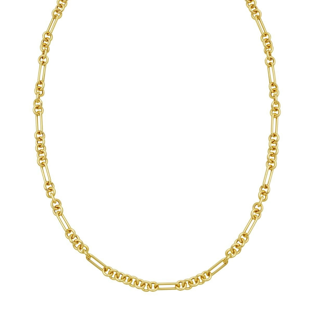 14K Five &amp; One Paperclip Link Chain, front view