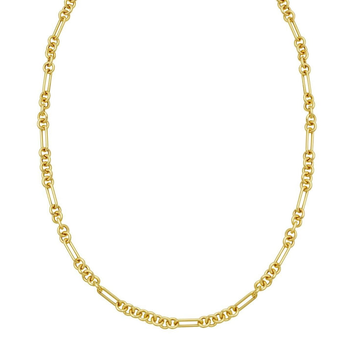 14K Five &amp; One Paperclip Link Chain, front view