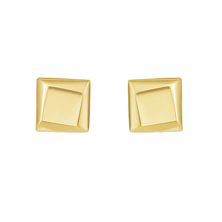 14K Flat Back Square Earrings, view 3