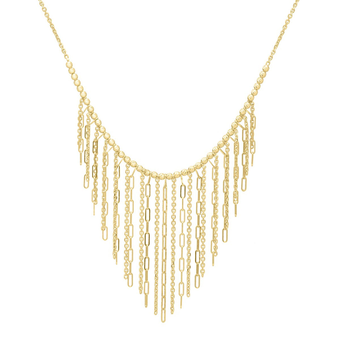 14K Fringe Necklace, front view