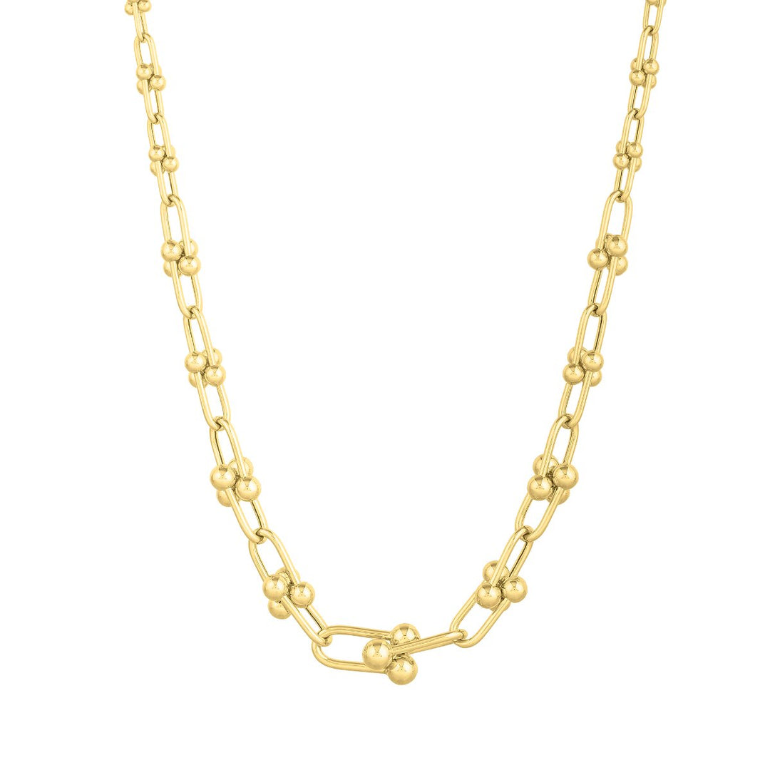 14K Graduated Jax Link Necklace, front view