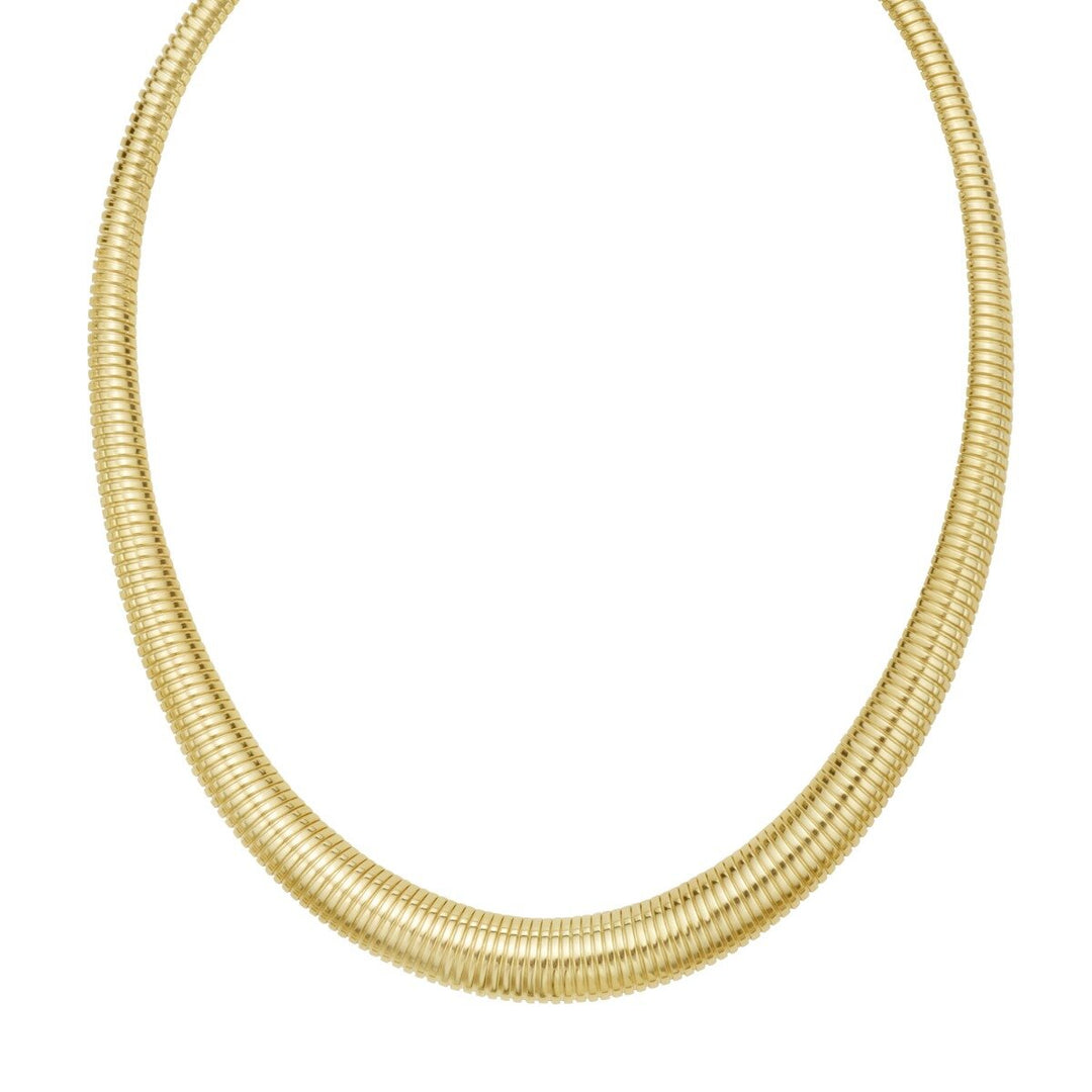 14K Graduated Tubogas Necklace, front view