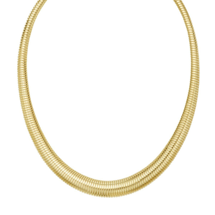 14K Graduated Tubogas Necklace, front view