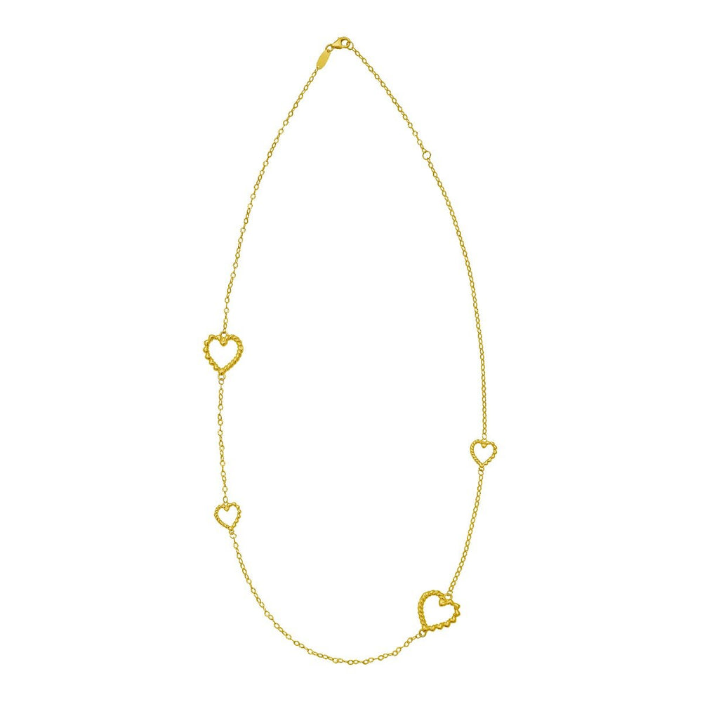14K Heart Cable Necklace, view 2