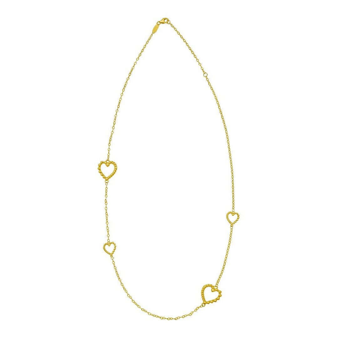 14K Heart Cable Necklace, view 2