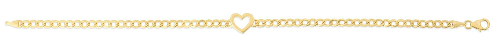 14K Heart Curb Bracelet, view 2