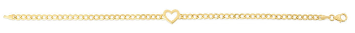 14K Heart Curb Bracelet, view 2