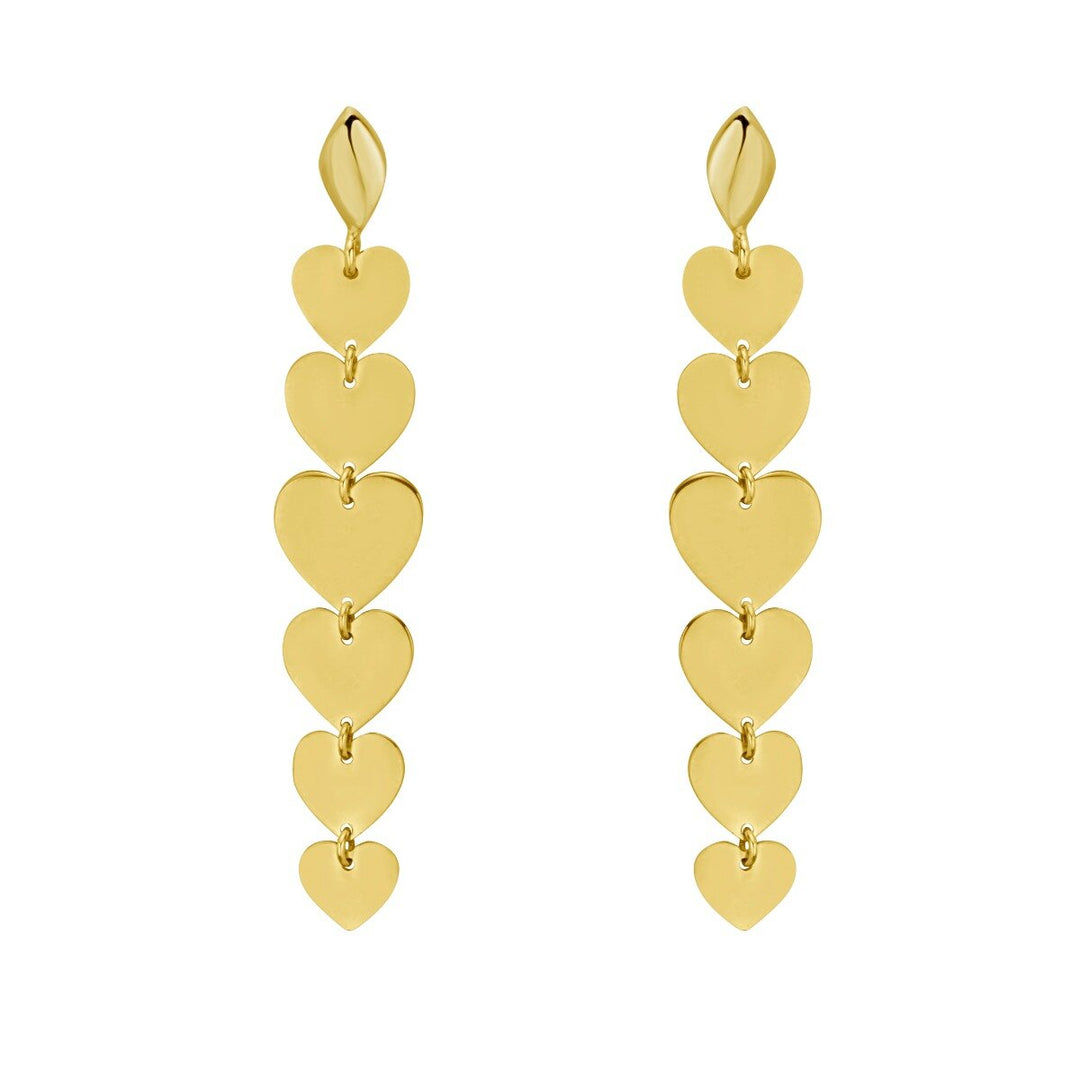 14K Heart Drop Hearrings, view 3
