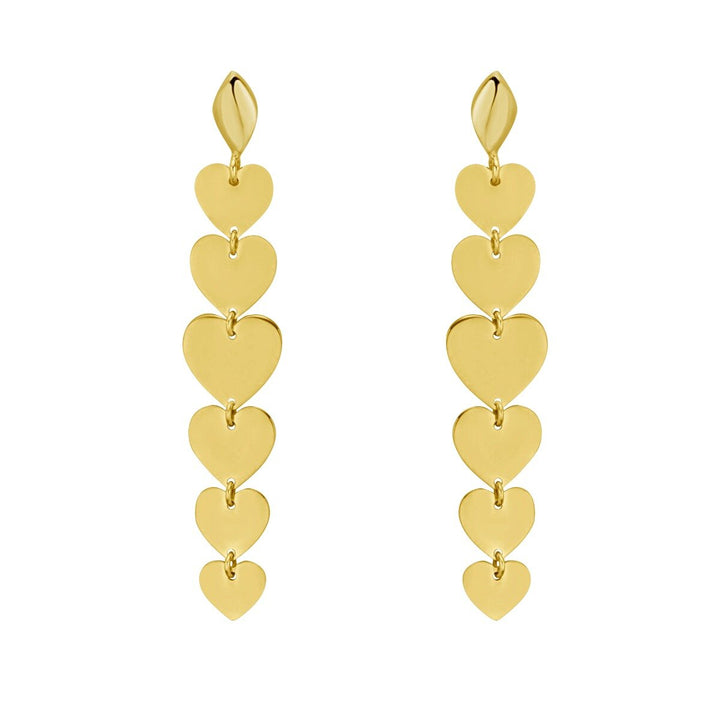 14K Heart Drop Hearrings, view 3