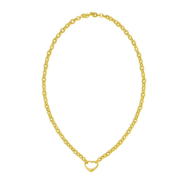 14K Heart Lock Charm Necklace, view 2