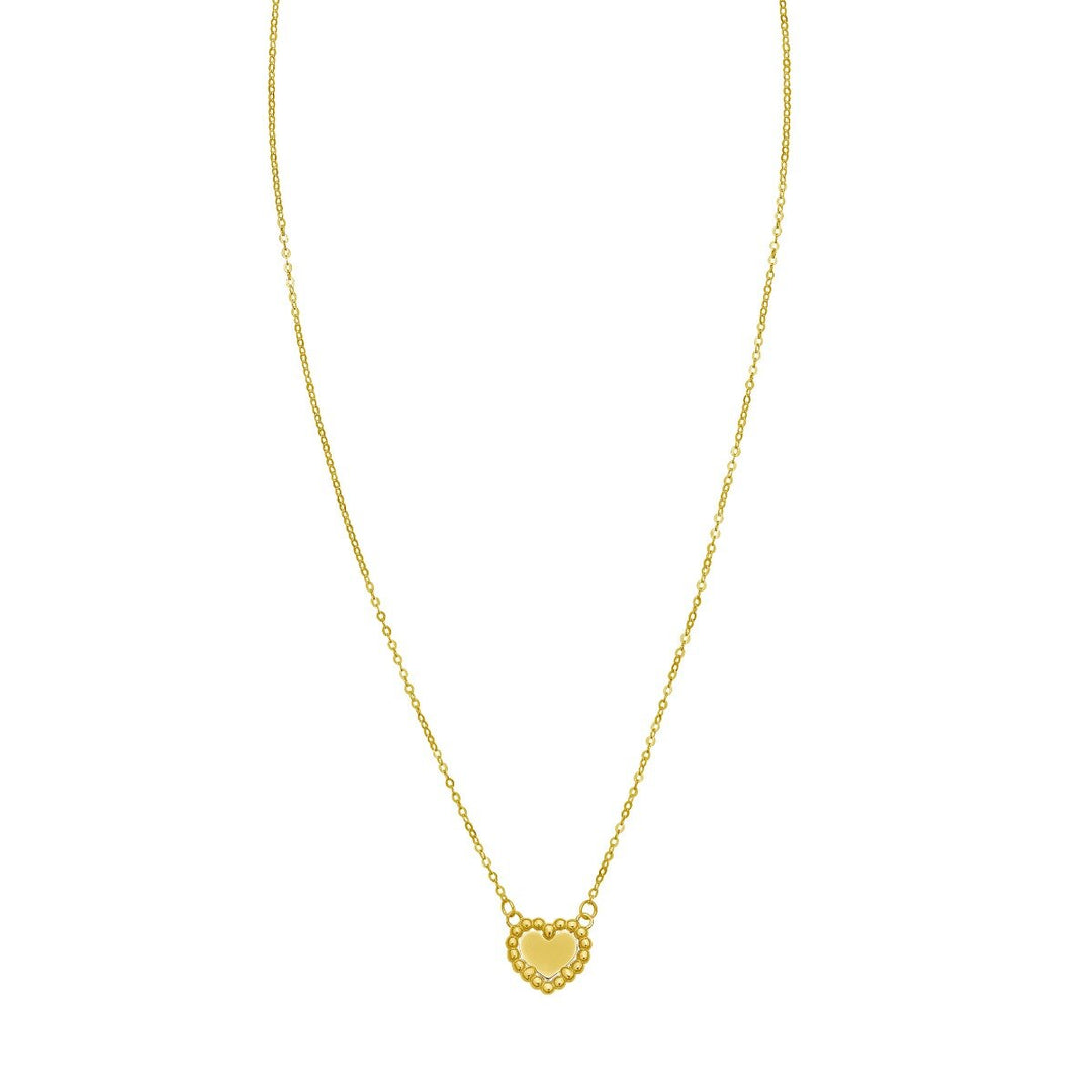 14K Heart Prosecco Pendant, front view
