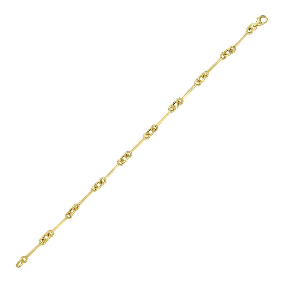 14K Italian Cable Bar &amp; Link Bracelet, view 2