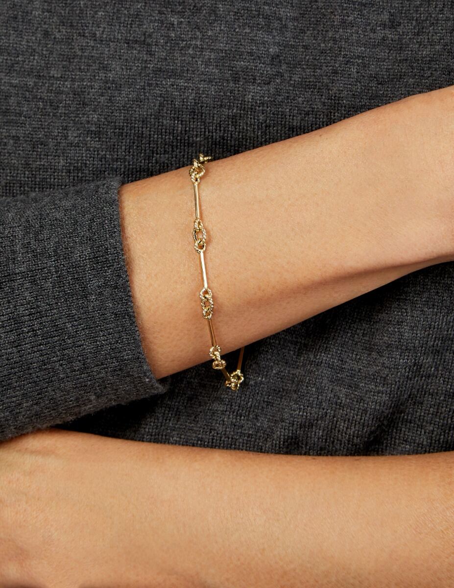 14K Italian Cable Bar &amp; Link Bracelet, view 3