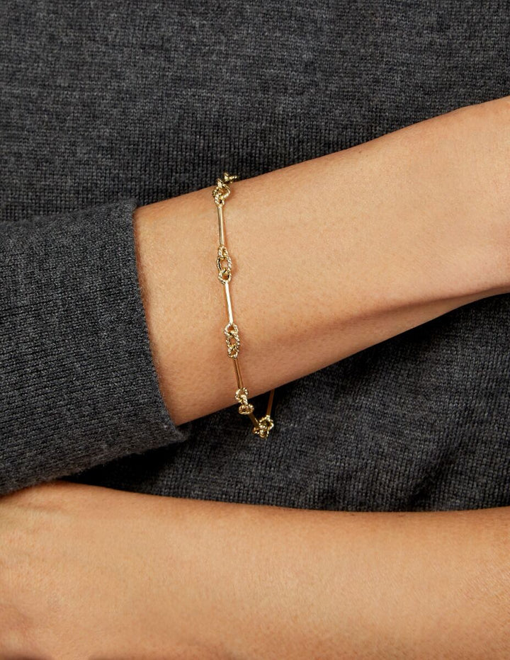 14K Italian Cable Bar &amp; Link Bracelet, view 3