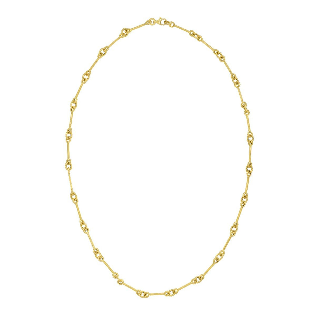 14K Italian Cable Bar & Link Necklace, front view