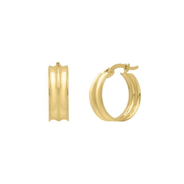 14K Large Concave Hoops, view 2