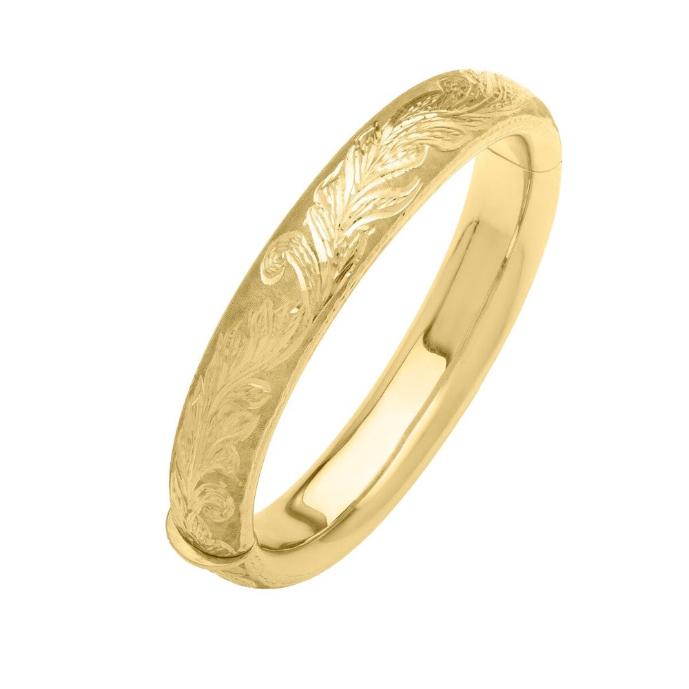 14K Large Engraved Bangle, view 2