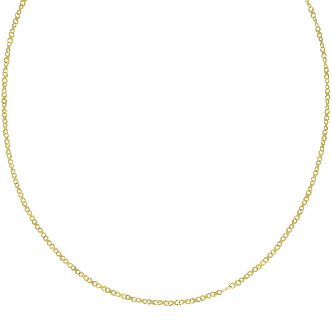 14K Large Infinity Link Necklace, front view