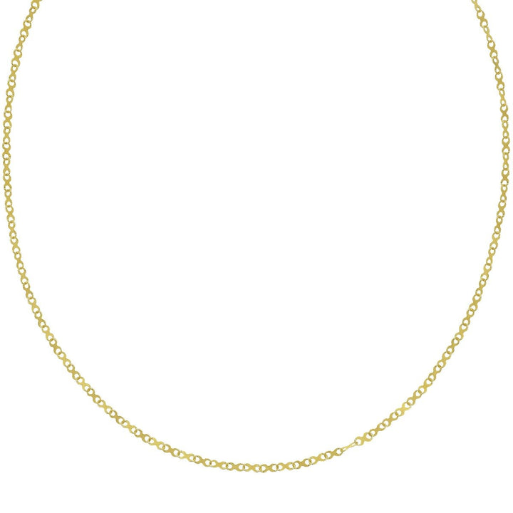 14K Large Infinity Link Necklace, front view