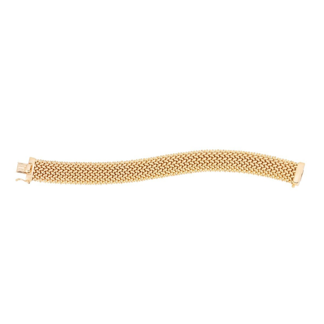 14K Large Mesh Rice Bracelet, view 2