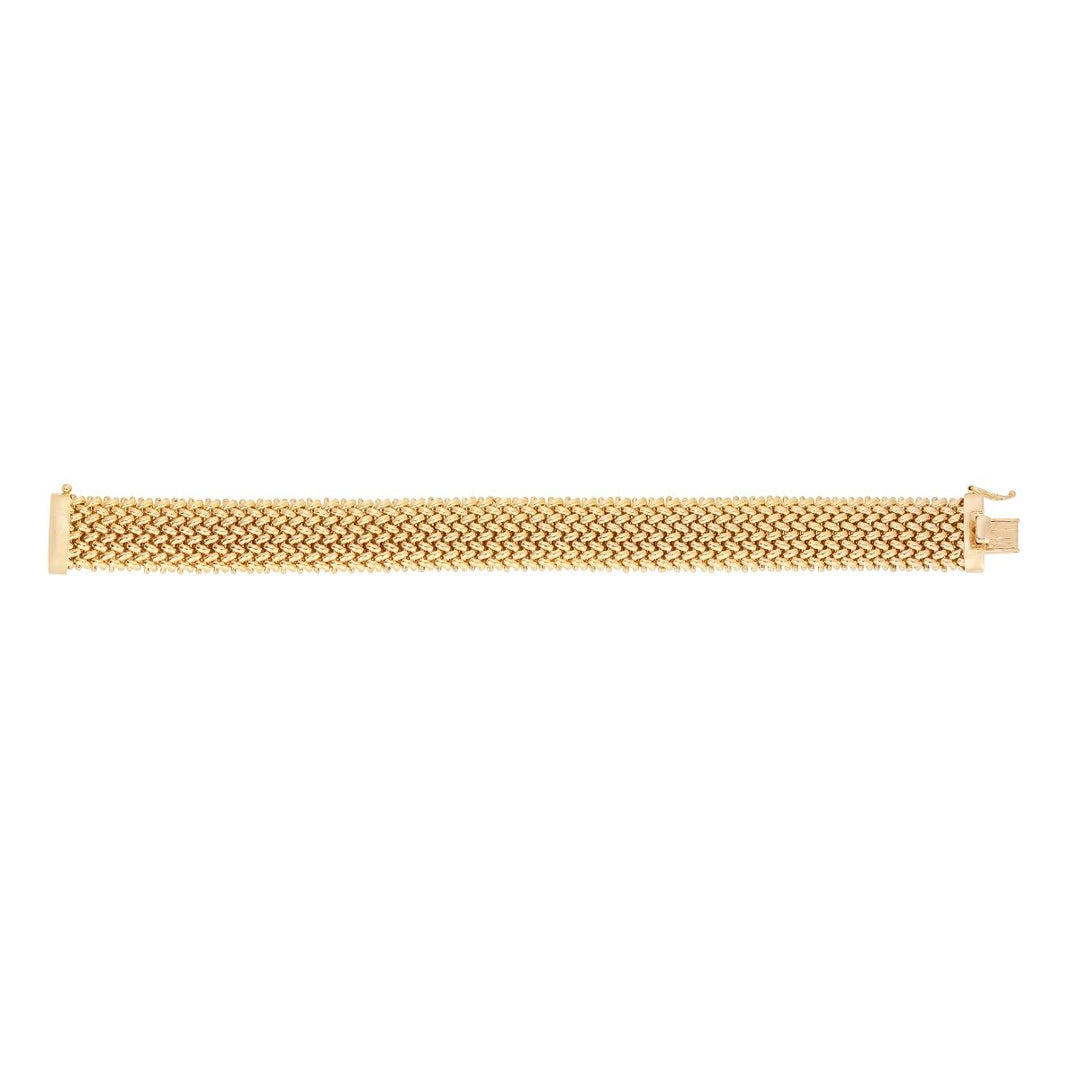 14K Large Mesh Rice Bracelet, view 3