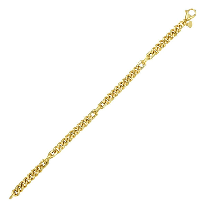 14K Large Paperclip &amp; Curb Link Bracelet, view 2