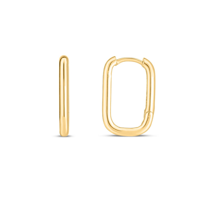14K Large Paperclip Huggies, front view
