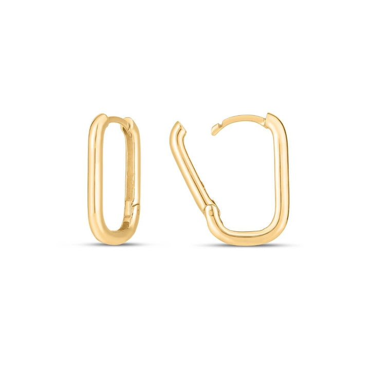 14K Large Paperclip Huggies, view 2