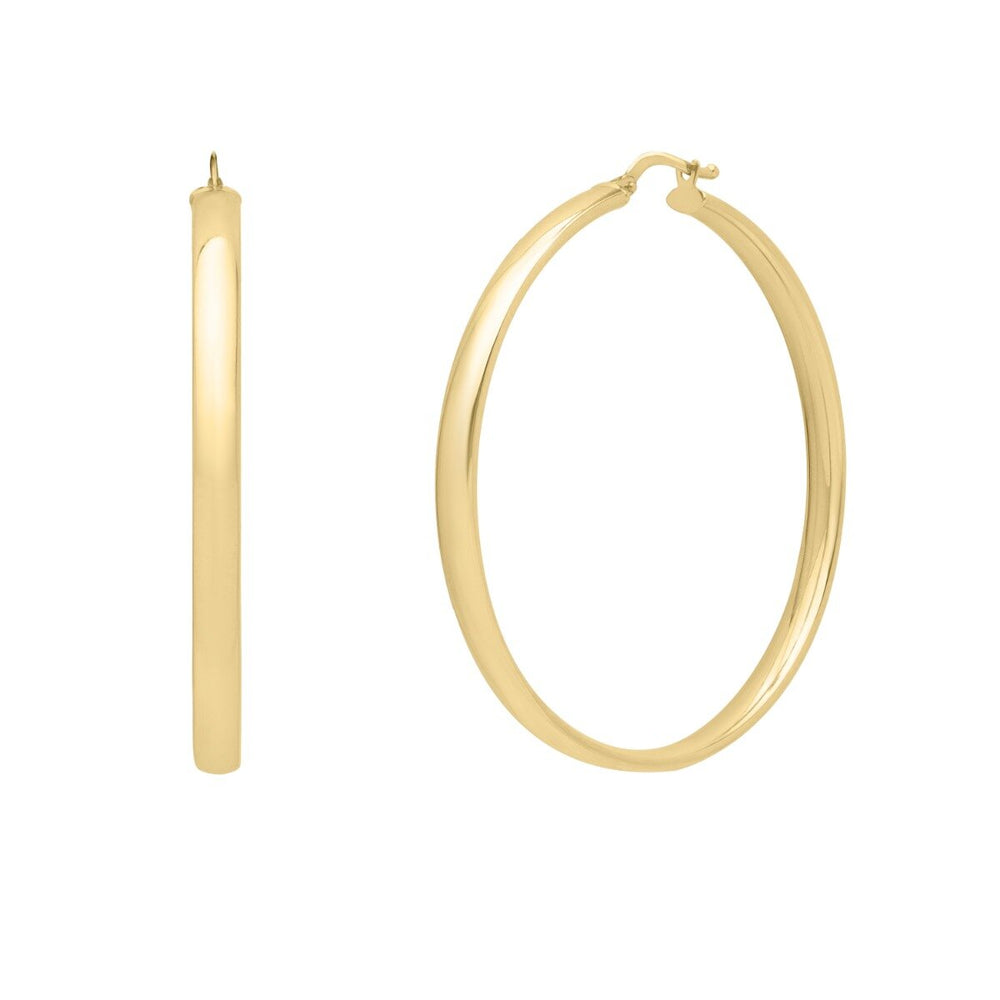 14K Large Wedding Band Hoops, view 2