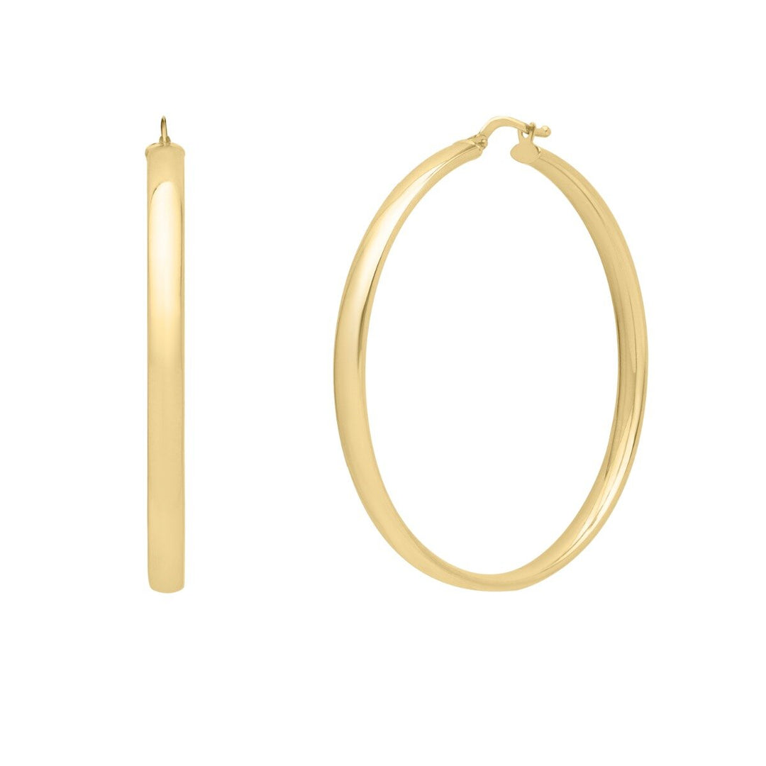 14K Large Wedding Band Hoops, view 2